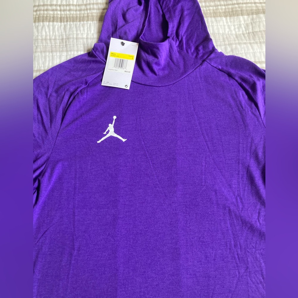 Jordan Men’s 23 Alpha Dry Long Sleeve Hooded Top Purple AO9221-545 NWT Sz Small